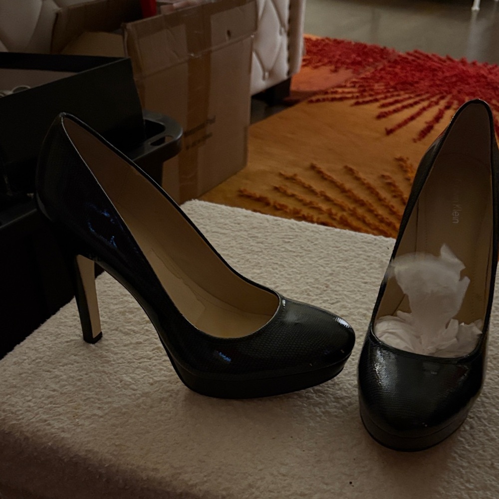 Calvin Klein Collection Black Patent Heels